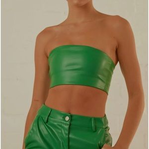 Peppermayo / Late Night Dance Crop Top Jade Green Size 2